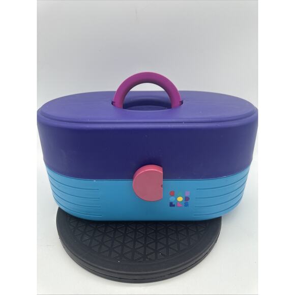 Vintage Teal Original Caboodles 3 Tier Makeup Storage Carrying Case With Mirror - Picture 1 of 10